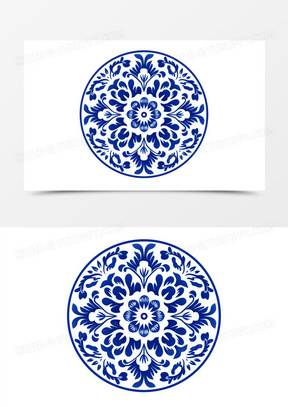 青花瓷花纹装饰盘子