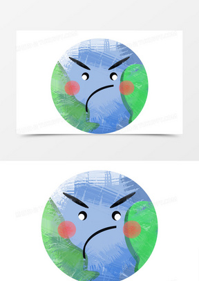 手绘风精美生气的地球创意元素