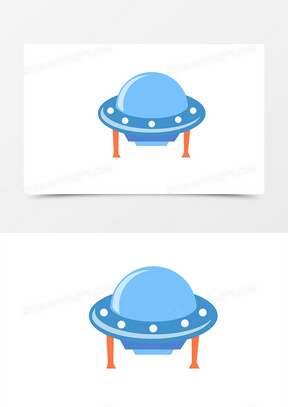 可爱卡通创意宇宙飞船手绘元素