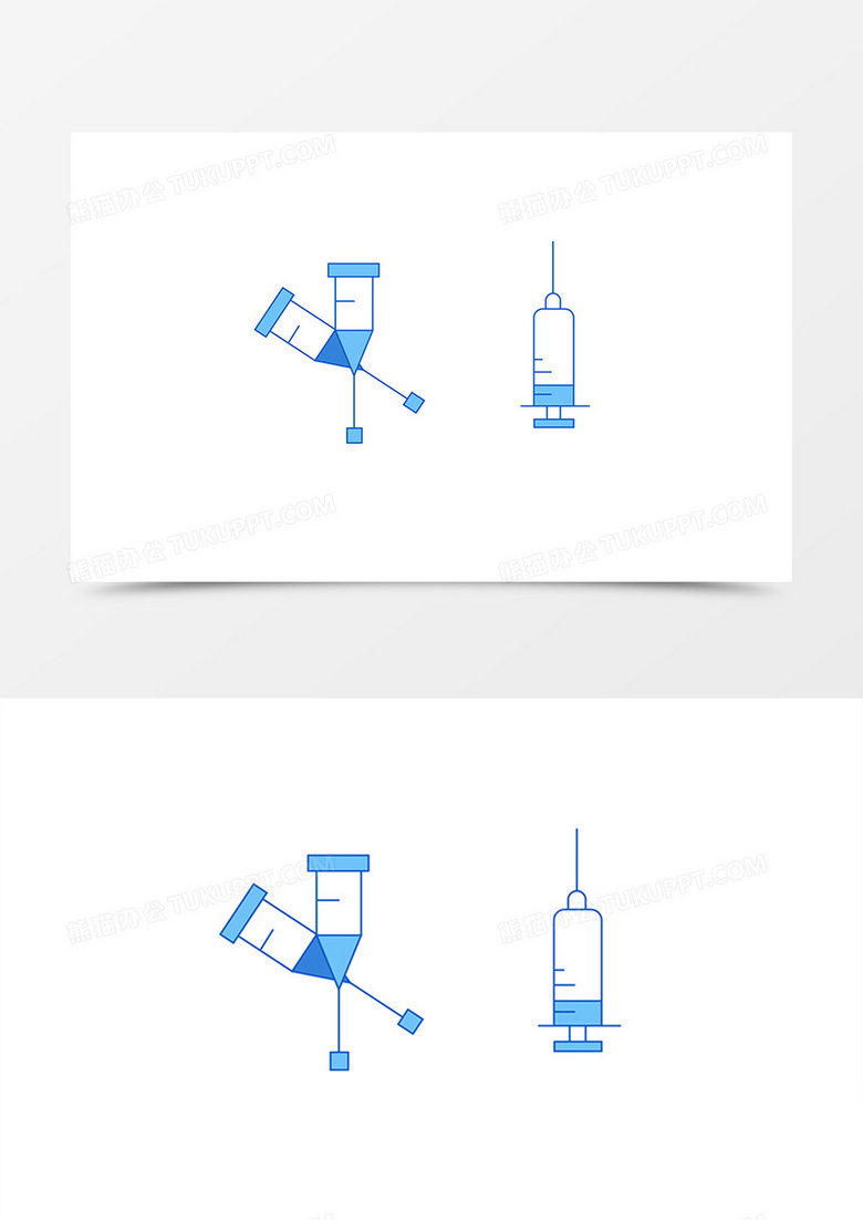 蓝色简约医疗器材针管原创图标元素