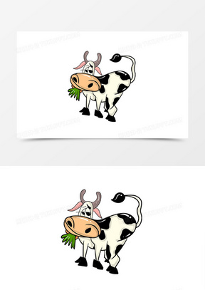 卡通动物花花奶牛