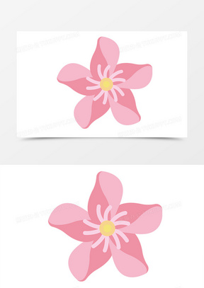 粉色桃花矢量扁平装饰图案