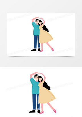 卡通比心图片素材