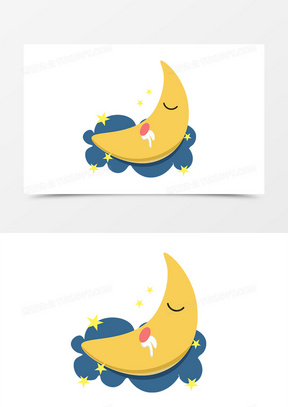 睡觉月亮免抠元素