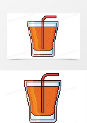 像素果汁矢量素材