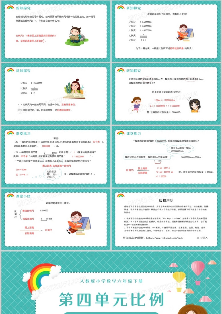 部编版六年级数学下册认识比例尺课件ppt模板下载 熊猫办公