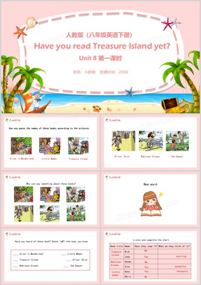 人教版八年级英语下册Have you read Treasure Island yet第1课时课件PPT模板