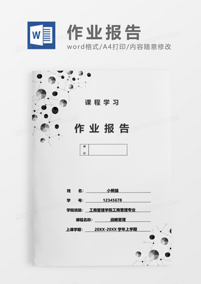 灰色科技风作业报告WORD模板