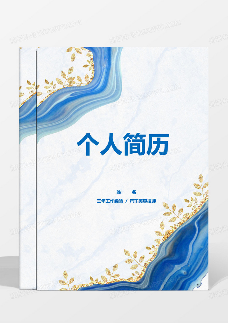 蓝色简约汽车美容技师求职简历WORD模板