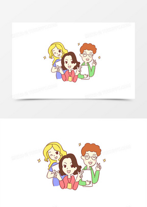 找工作应聘者应聘招聘面试手绘卡通元素