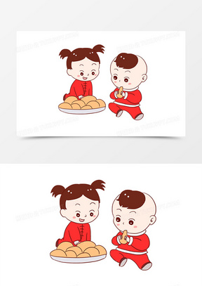 卡通吃东西图片素材