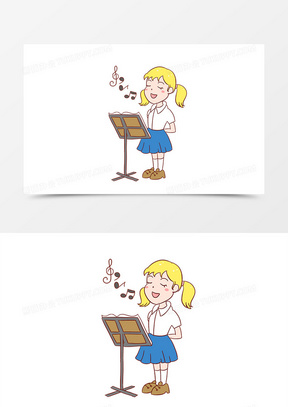 校园社团活动唱歌手绘卡通元素