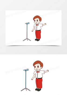 学校社团活动主持演讲手绘卡通元素