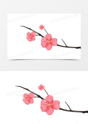 冬天手绘小清晰水彩梅花