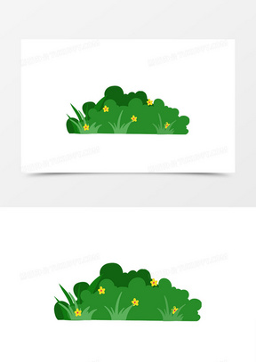 鲜花草丛创意插画