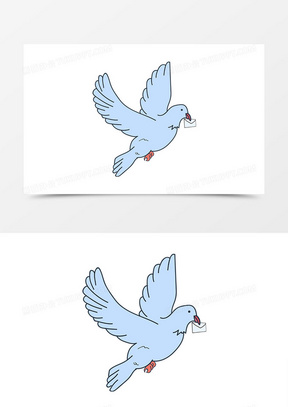 手绘信鸽设计素材