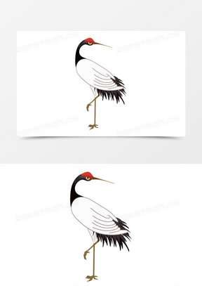 手绘仙鹤图片素材