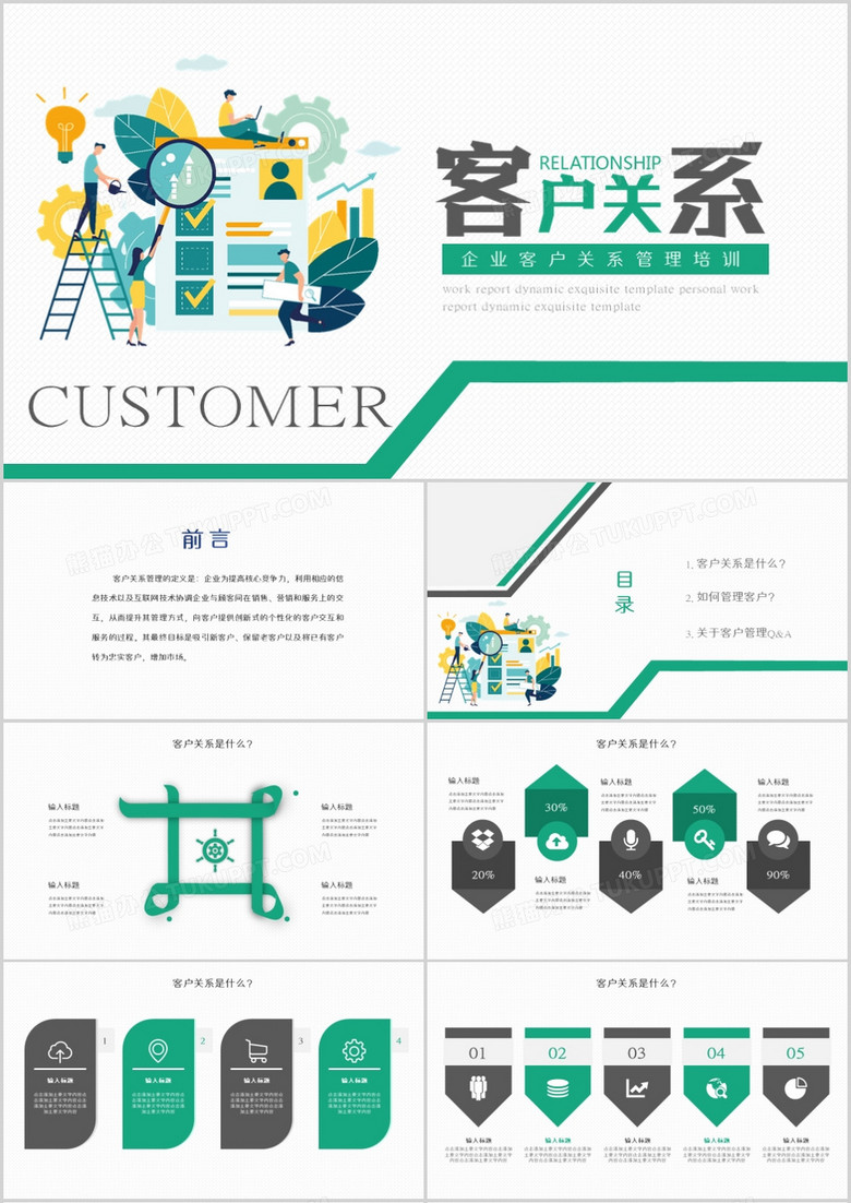 简约企业客户关系 管理培训PPT模板