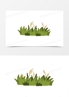 手绘草丛图片素材