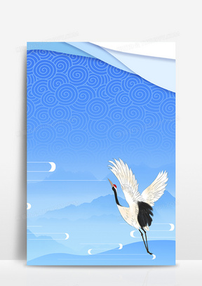 蓝色古典中国风复古白露背景