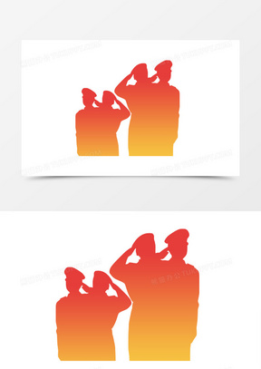 敬礼剪影素材_敬礼剪影图片_敬礼剪影素材图片下载_熊猫办公