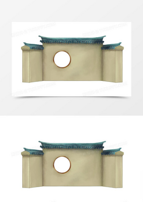 唯美中国风水墨墙院