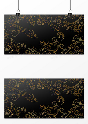黑金奢华大气欧式花纹背景