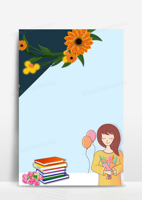 教师节教室背景111手绘风男老师鼓励学生人物场景元素190线条插画风