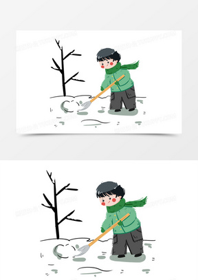 滑铲雪简笔画图片