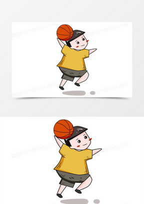 卡通打篮球图片素材
