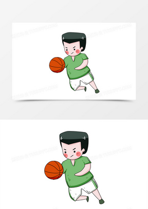 运球男孩运动插画