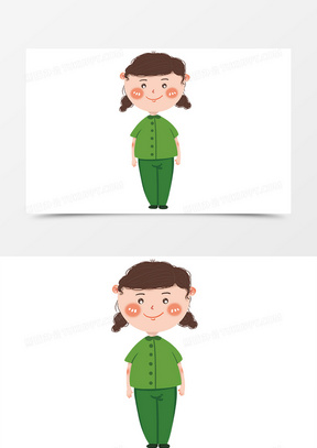 立正站好的军训的女孩