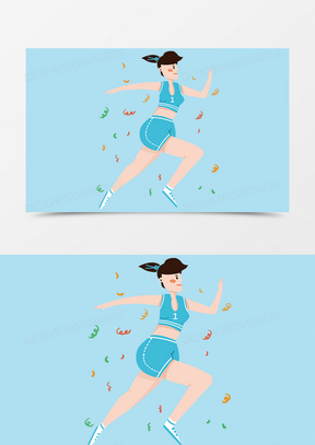 跑步运动锻炼的女孩