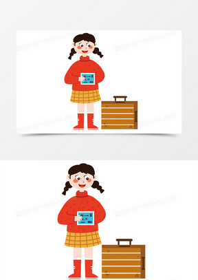 春节回家的可爱开心女孩