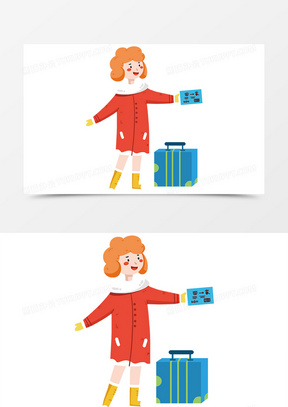 开心回家过年春节的女生