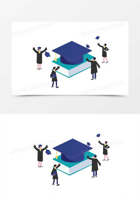 5d毕业答辩插画190扁平风答辩毕业人物30413创意灯泡毕业答辩ppt背景