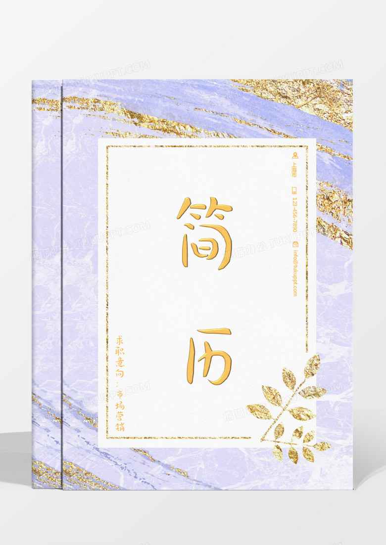金色鎏金质感大气市场营销简历word模板