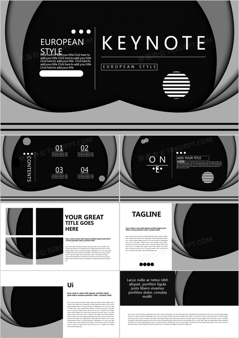 黑色大气创意风格演示汇报keynote模板