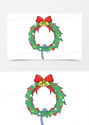 圣诞节圣诞花圈卡通元素