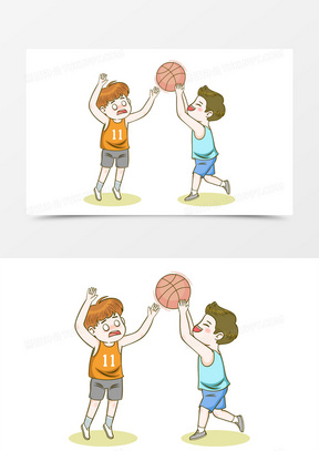 一群小孩打篮球简笔画图片