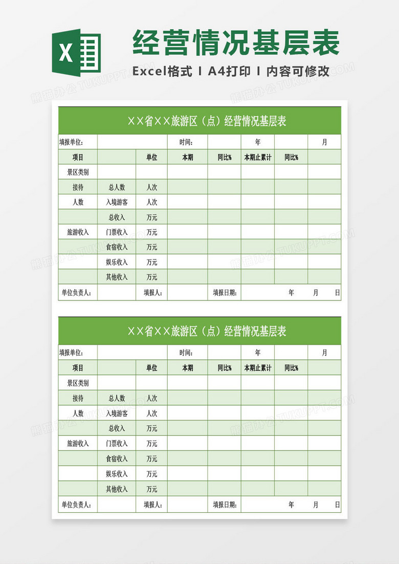 经营情况基层报表Excel模板