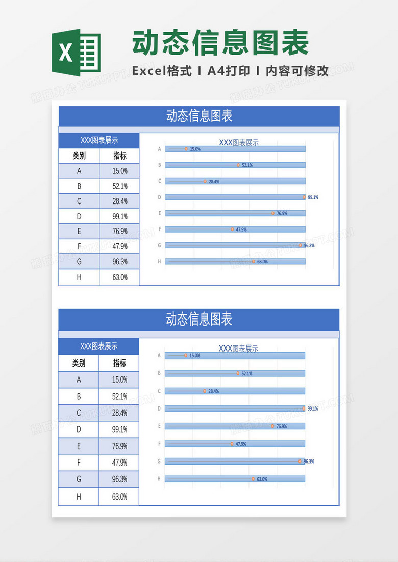 动态信息图表Excel模板 