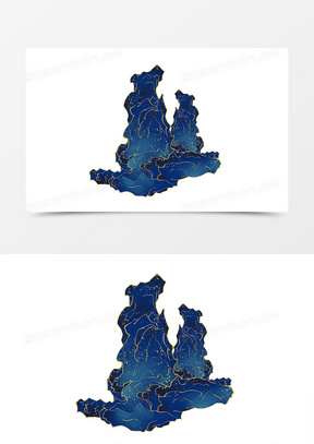 中国风手绘假山免扣元素