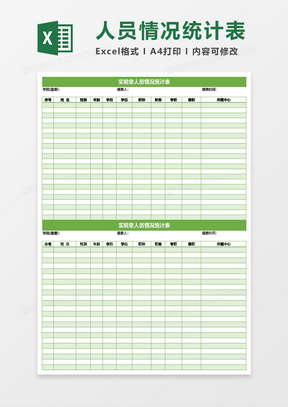 实验室人员结构情况统计表Excel模板
