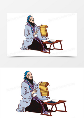 创意卡通孔子授课国学人物元素65815卡通人物10古代读书人物1455教育