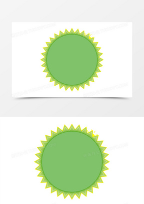 创意简约绿色手绘风圆形边框元素