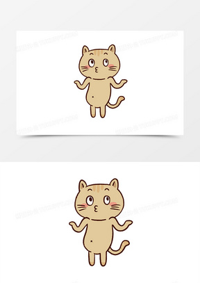 插画风小猫摊手无奈表情包