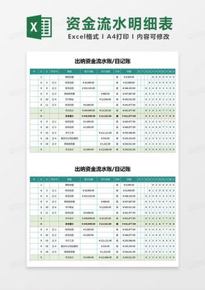流水賬excel表格模板_流水賬excel表格模板下載_熊貓辦公