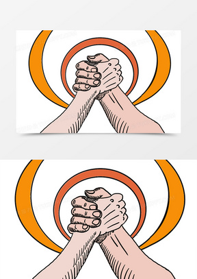 合作握拳握手卡通