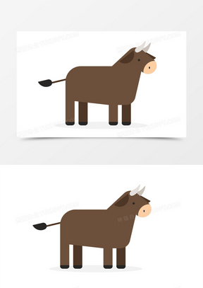 动物牛简约插画图案